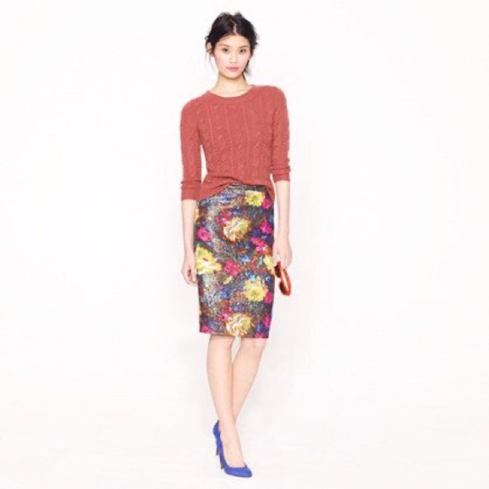 J. Crew No. 2 pencil skirt in Floral Brocade